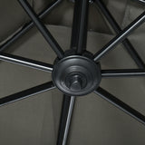 easycomfort ombrellone da giardino con angolazione regolabile su 3 livelli e rotazione a 360 2.5x2.5 m grigio