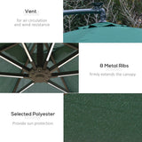 easycomfort easycomfort ombrellone da giardino 3x2 5 m a braccio con manovella e 8 strisce led a energia solare verde