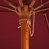 easycomfort easycomfort ombrellone da giardino con tettuccio antivento in poliestere rosso e palo in legno 257x253cm