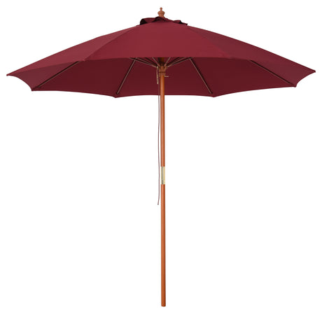 easycomfort easycomfort ombrellone da giardino con tettuccio antivento in poliestere rosso e palo in legno 257x253cm