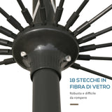 easycomfort easycomfort ombrellone da giardino e terrazza 2 5x2 5 m con manovella 18 stecche e testa inclinabile grigio scuro