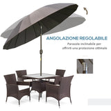 easycomfort easycomfort ombrellone da giardino e terrazza 2 5x2 5 m con manovella 18 stecche e testa inclinabile grigio scuro