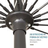 easycomfort easycomfort ombrellone da giardino e terrazza 2 5x2 5m con manovella 18 stecche e testa inclinabile crema