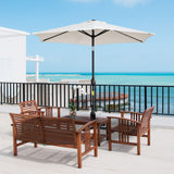 easycomfort easycomfort ombrellone da giardino inclinabile apertura a manovella palo in metallo e 8 stecche bianco crema 227cm