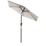 easycomfort easycomfort ombrellone da giardino inclinabile apertura a manovella palo in metallo e 8 stecche bianco crema 227cm