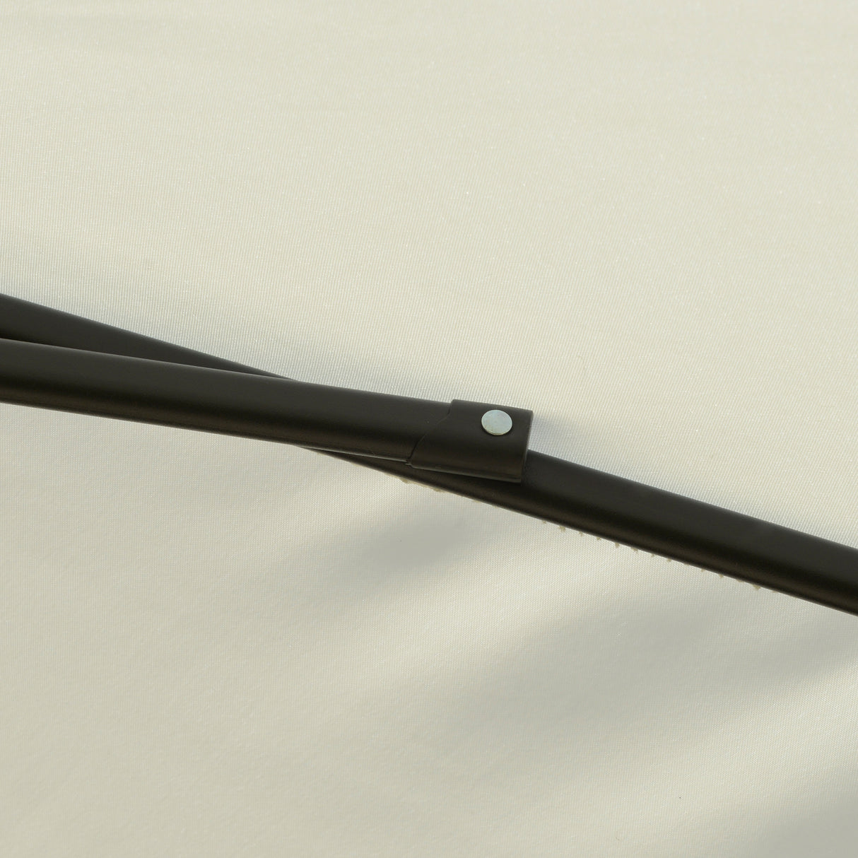 easycomfort ombrellone da giardino 2.6x2.5 m anti uv protezione 30+ con testa inclinabile palo in alluminio e 6 stecche bianco crema