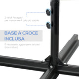 easycomfort ombrellone da giardino 2.6x2.5 m con rotazione a 360 e tettuccio ventilato in poliestere grigio