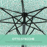 easycomfort ombrellone da giardino 3x2.5 m in metallo a 2 sezioni con 8 stecche e copertura in poliestere