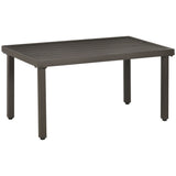 easycomfort tavolino da caffe in acciaio con piedini regolabili e piano a doghe 91x51x46 cm marrone