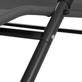 easycomfort easycomfort lettino prendisole reclinabile a 2 posti con ruote poggiatesta imbottito e tetto 200x137x138 cm grigio