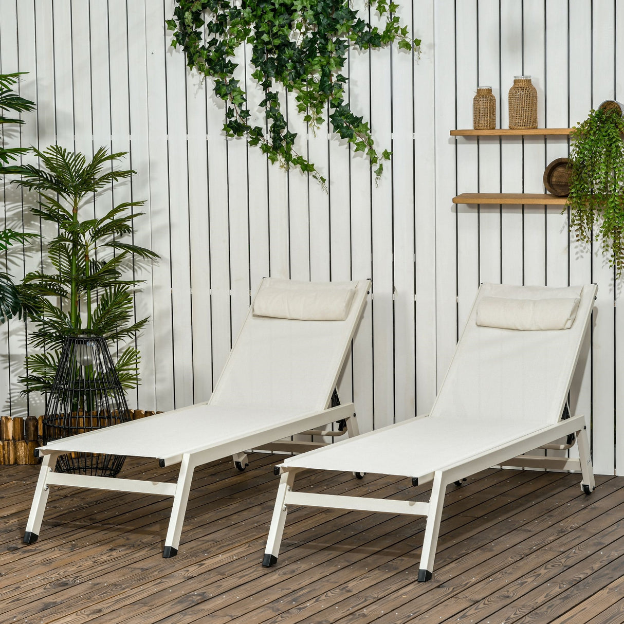 easycomfort easycomfort chaise longue lettino prendisole reclinabile 2pz in alluminio e poliestere 55x195x30 cm beige