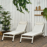 easycomfort easycomfort chaise longue lettino prendisole reclinabile 2pz in alluminio e poliestere 55x195x30 cm beige