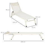 easycomfort easycomfort chaise longue lettino prendisole reclinabile 2pz in alluminio e poliestere 55x195x30 cm beige