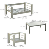 easycomfort easycomfort set giardino 4 pezzi con divanetto 2 poltrone e tavolino con cuscini sfoderabili oro