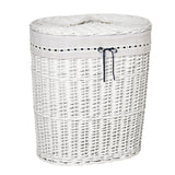 easycomfort easycomfort cesto portabiancheria in vimini con coperchio e sacco interno in tessuto lavabile bianco