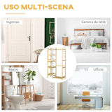 easycomfort easycomfort appendiabiti da terra in legno di bambu attaccapanni con mensole laterali per ingresso e camera da letto 90x30x155cm