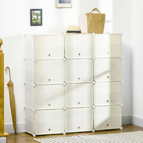 easycomfort easycomfort mobile scarpiera modulare salvaspazio 12 cubi in plastica pp e acciaio 125x32x125 cm