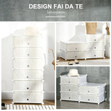 easycomfort easycomfort mobile scarpiera modulare salvaspazio 6 cubi 45x35x17cm in plastica pp e acciaio 45x36 5x108cm bianco