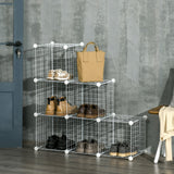 easycomfort easycomfort mobile scarpiera modulare salvaspazio 6 cubi 30x30x30 cm in acciaio e pp 94x32x94 cm bianco