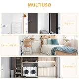 easycomfort easycomfort appendiabiti da terra stile industriale con barra e 5 ripiani in legno e acciaio 101x39x160cm