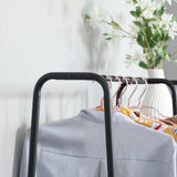 easycomfort easycomfort appendiabiti da terra stile industriale con barra e 5 ripiani in legno e acciaio 101x39x160cm