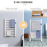 easycomfort easycomfort scaldasalviette elettrico a 8 barre con timer e controllo temperatura 50x45x80 cm bianco