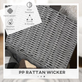 easycomfort easycomfort set di 3 cesti in vimini pp con coperchio di diverse dimensioni grigio