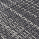 easycomfort set da 7 pezzi salotto da esterni in rattan con poltrona pouf tavolino grigio