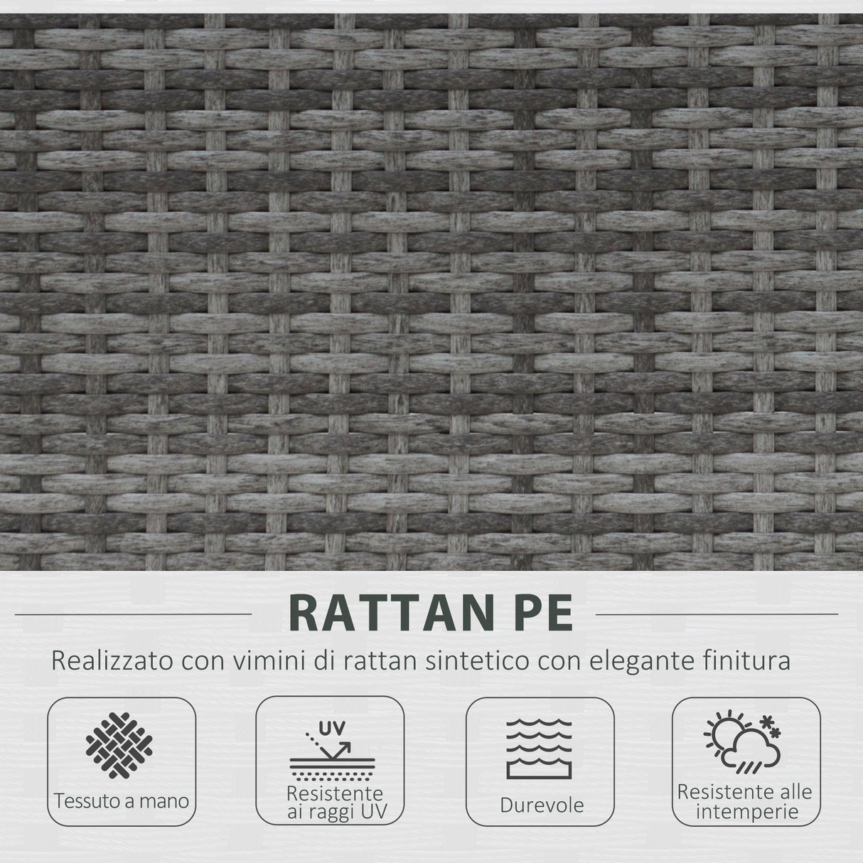 easycomfort easycomfort set 4 p zi mobili da giardino in rattan pe salotto da esterni con tavolo 2 sedie divano due posti grigio