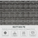 easycomfort easycomfort set 4 p zi mobili da giardino in rattan pe salotto da esterni con tavolo 2 sedie divano due posti grigio