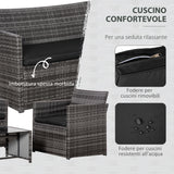 easycomfort easycomfort set 4 p zi mobili da giardino in rattan pe salotto da esterni con tavolo 2 sedie divano due posti grigio