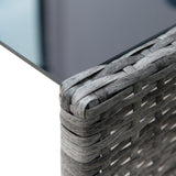 easycomfort easycomfort set 4 p zi mobili da giardino in rattan pe salotto da esterni con tavolo 2 sedie divano due posti grigio