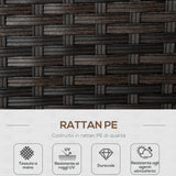 easycomfort divano da giardino 2 posti in rattan pe divano da esterno con cuscini imbottiti e piedini regolabili 132x70x74cm marrone