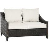easycomfort divano da giardino 2 posti in rattan pe divano da esterno con cuscini imbottiti e piedini regolabili 132x70x74cm marrone