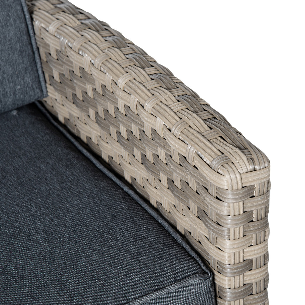 easycomfort set salotto da giardino in rattan pe con divano 3 posti 2 poltrone 2 sgabelli e tavolo grigio