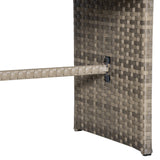 easycomfort set salotto da giardino in rattan pe con divano 3 posti 2 poltrone 2 sgabelli e tavolo grigio