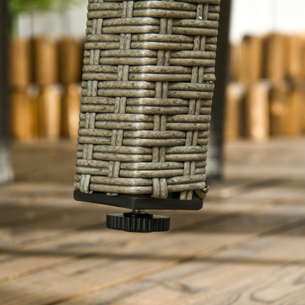 easycomfort set da esterni in rattan pe con tavolo e 4 sedie con cuscini grigio