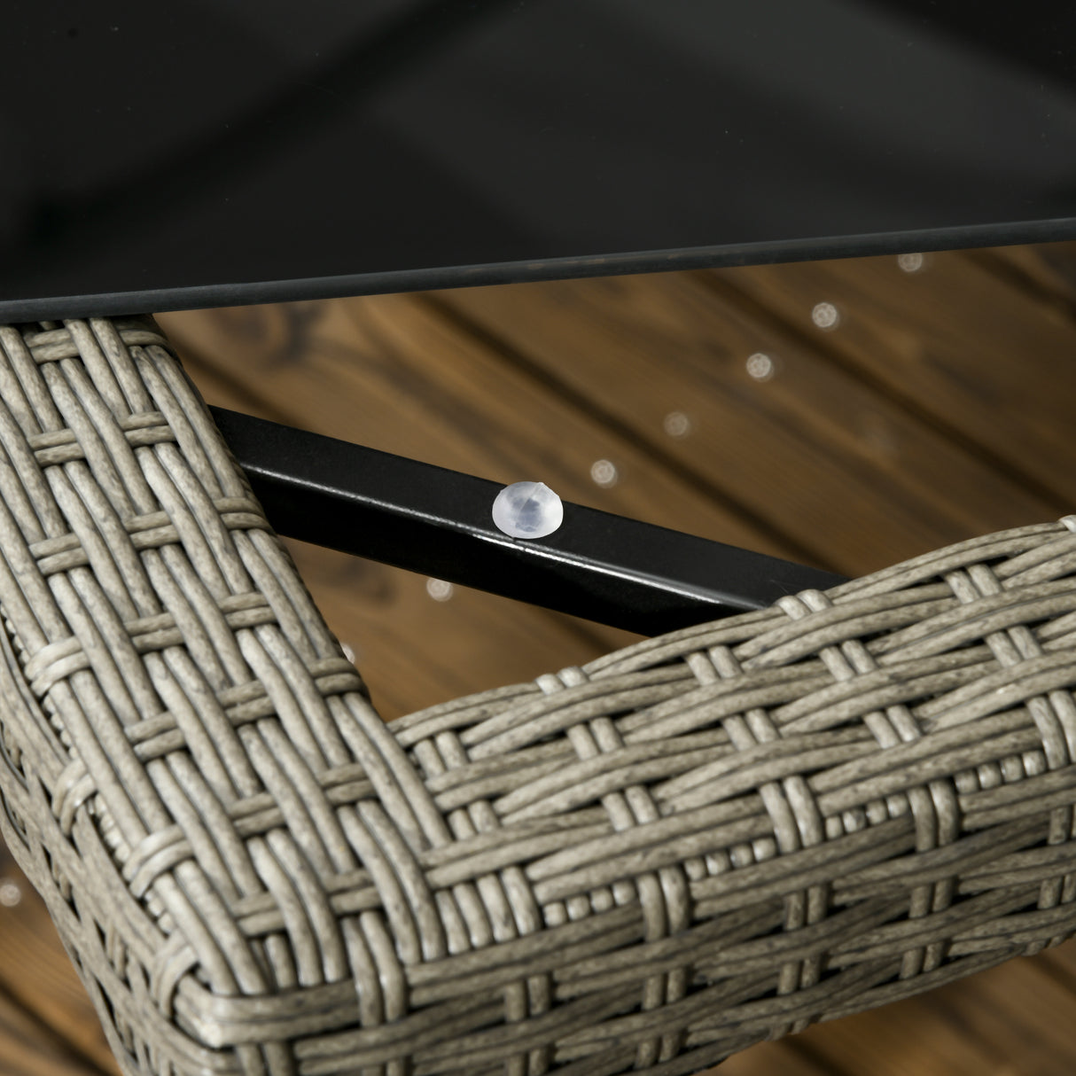 easycomfort set da esterni in rattan pe con tavolo e 4 sedie con cuscini grigio