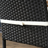 easycomfort set da giardino con tavolo e 4 sedie da esterno in acciaio e rattan pe nero