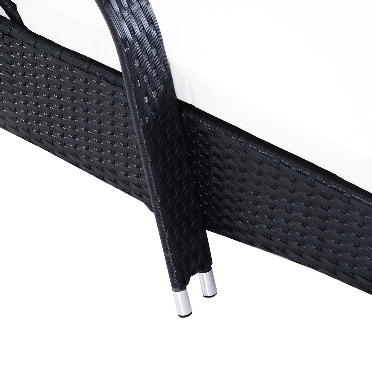 easycomfort easycomfort set mobili da giardino 2 sedie a sdraio e tavolino 3pz lettino prendisole rotelle reclinabile rattan nero