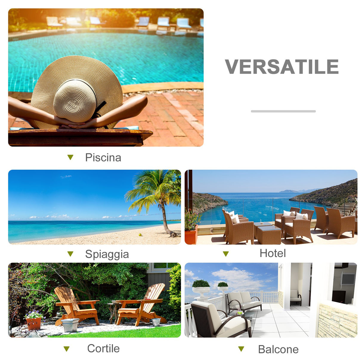 easycomfort easycomfort set 2 sdraio da giardino in pe rattan con cuscino imbottito grigio