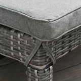 easycomfort easycomfort set 2 sdraio da giardino in pe rattan con cuscino imbottito grigio