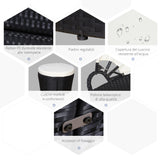 easycomfort easycomfort set 4 pzi divano circolare da giardino mobili componibili rattan nero tettuccio e cuscini beige 180x175x147cm