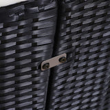 easycomfort easycomfort set 4 pzi divano circolare da giardino mobili componibili rattan nero tettuccio e cuscini beige 180x175x147cm