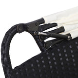 easycomfort easycomfort set 4 pzi divano circolare da giardino mobili componibili rattan nero tettuccio e cuscini beige 180x175x147cm