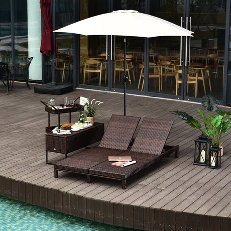 easycomfort easycomfort lettino sdraio prendisole a 2 posti in pe rattan marrone con materassino bianco