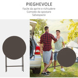 easycomfort easycomfort tavolino con sedie pieghevoli in acciaio marrone per balcone terrazzo giardino