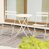 easycomfort easycomfort tavolino con sedie pieghevoli in acciaio bianco per balcone terrazzo giardino