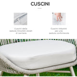 easycomfort easycomfort set poltroncine da giardino intrecciate in pe rattan con tavolino bianco crema