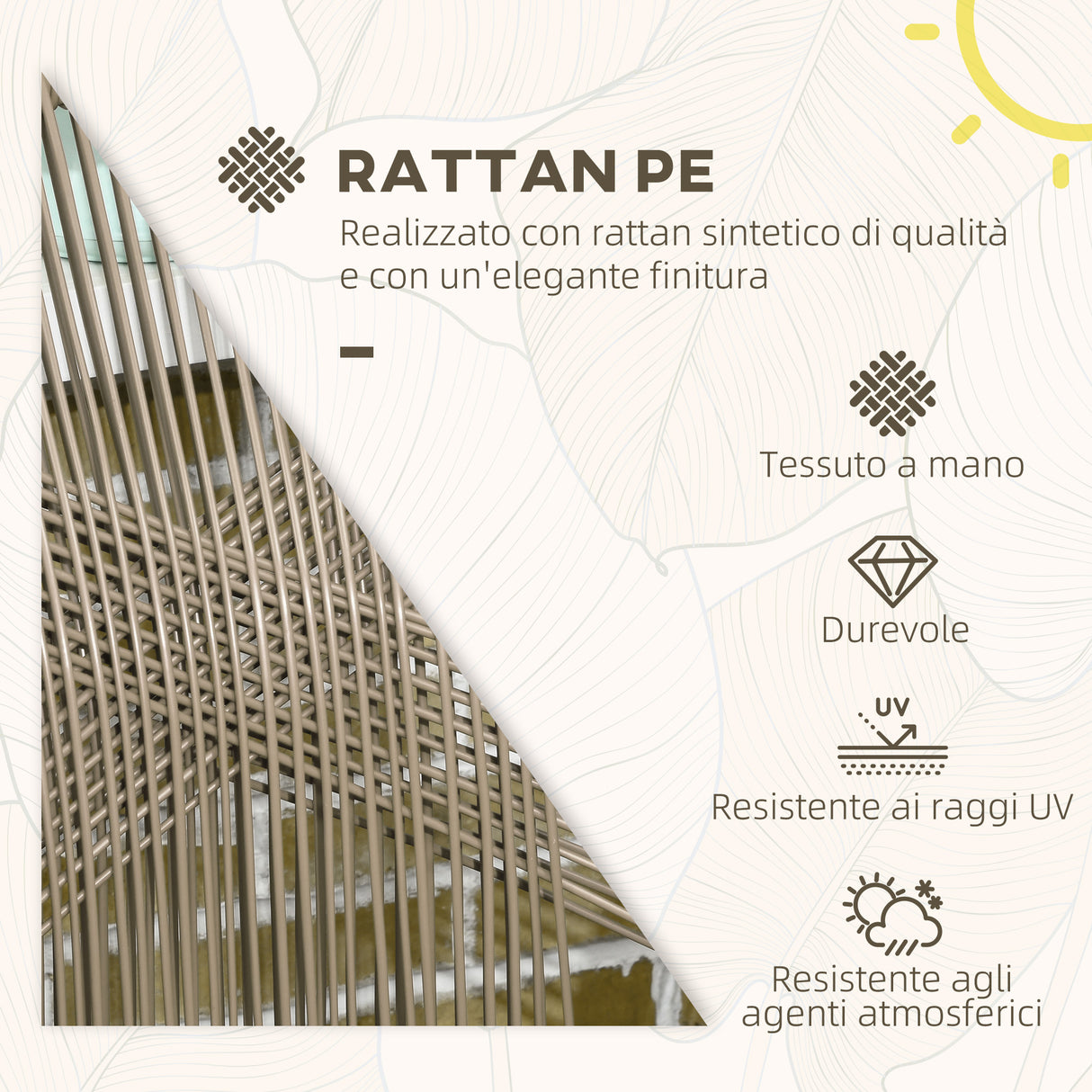 easycomfort set tavolino e sedie da giardino 3 pezzi in rattan pe e acciaio con 2 sedie moderne e 1 tavolino da caffe